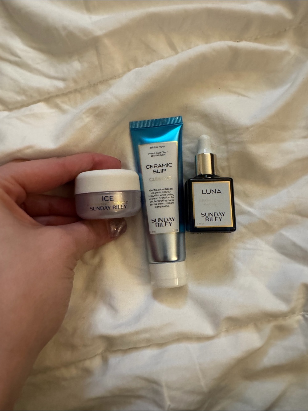 Sunday Riley Mini Skincare Trio — Blue, White, Black